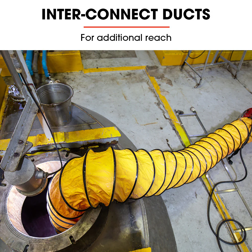 Baumr-AG 200mm 8 inch Portable Axial Air Mover Blower Fan with 10m Ventilation Duct