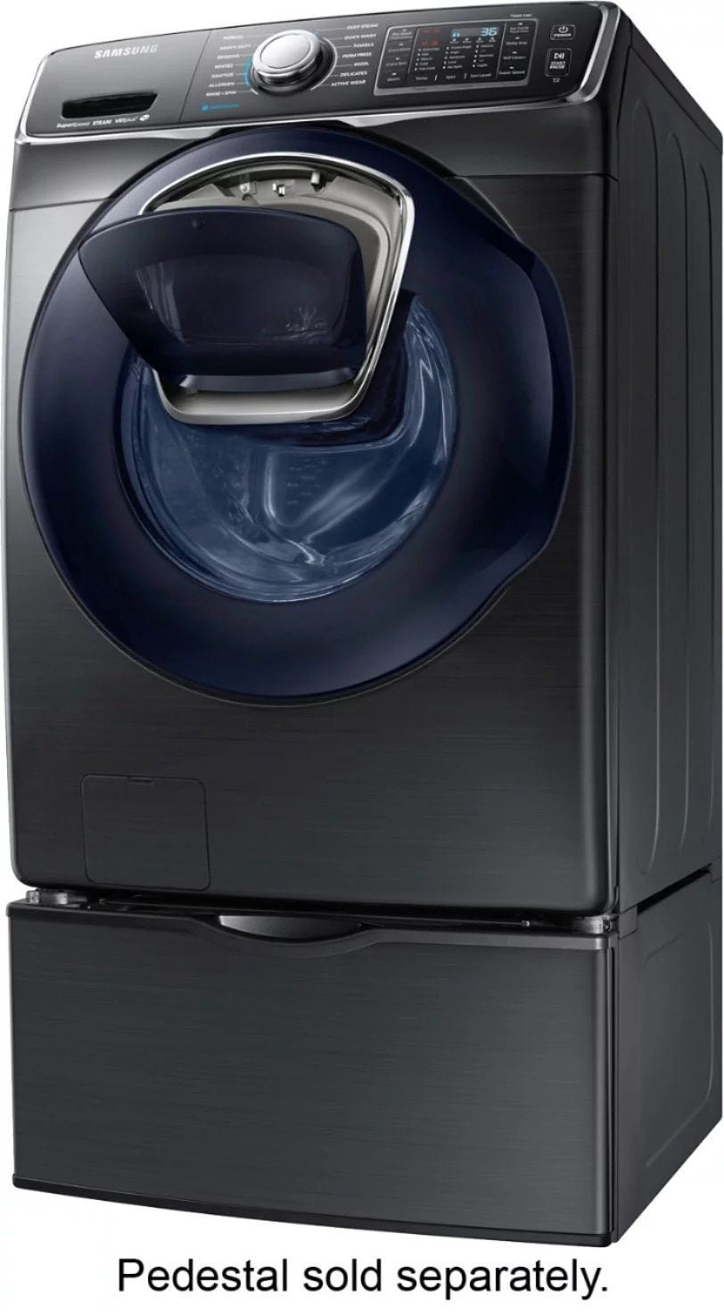 Samsung �C 4.5 Cu. Ft. High Efficiency Stackable Front Load Washer with Steam and AddWash �C Black stainless steel
