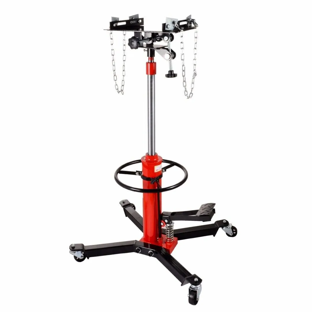 Hydraulic Car Transmission Jack Vertical Lift,1660 Pounds,360°Rotating Wheel Lift,Red