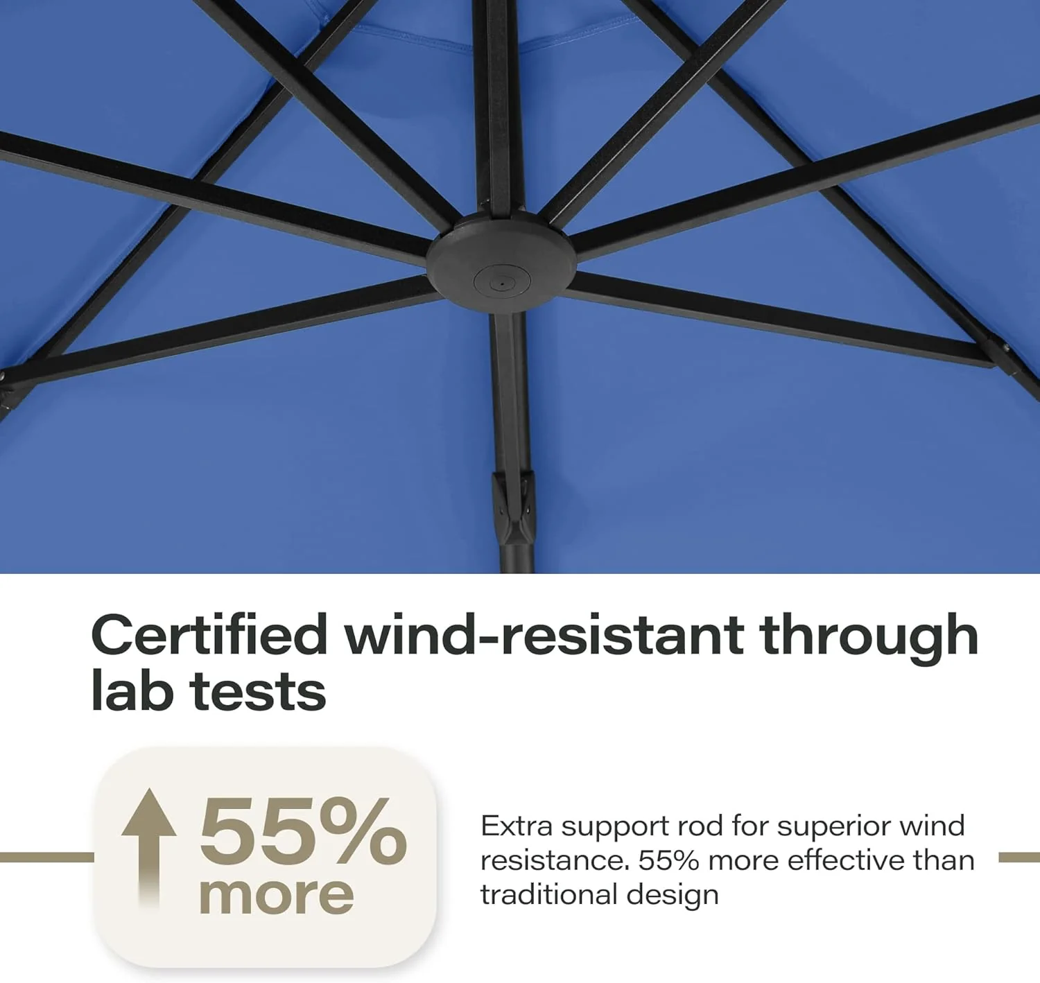 LAUSAINT HOME Outdoor Patio Umbrella with Base included, 11 FT Deluxe Curvy Cantilever Umbrella Heavy Duty Offset Hanging Umbrella with 360�� Rotation for Market, Pool, Garden, Backyard, Deck (Beige)