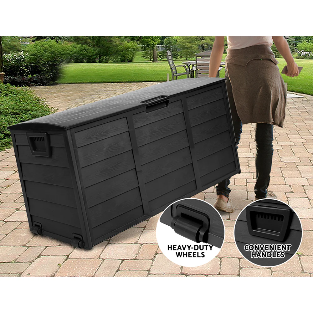 Weather-Resistant 290L Storage Box with Wheels - Gardeon