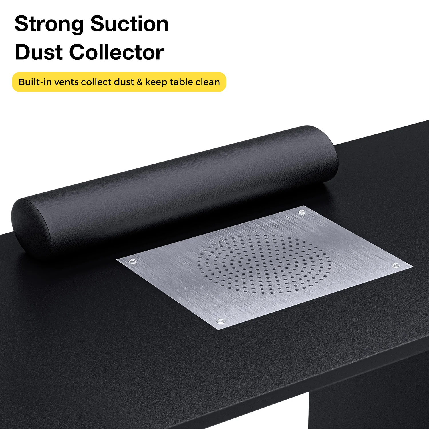 Manicure Table with Dust Collector Black