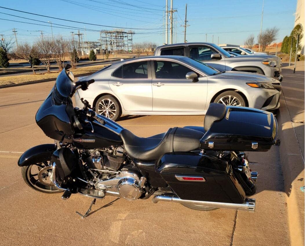 TCT-MOTORPARTS Chopped Tour Pack Pak Trunk w/Backrest & Mount Rack