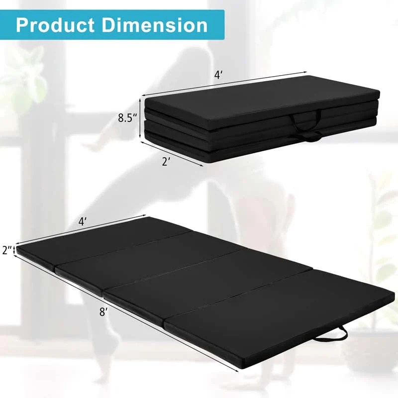 8' x 4' Anti-Tear Folding Gymnastics Mat for Yoga Fitness, 2