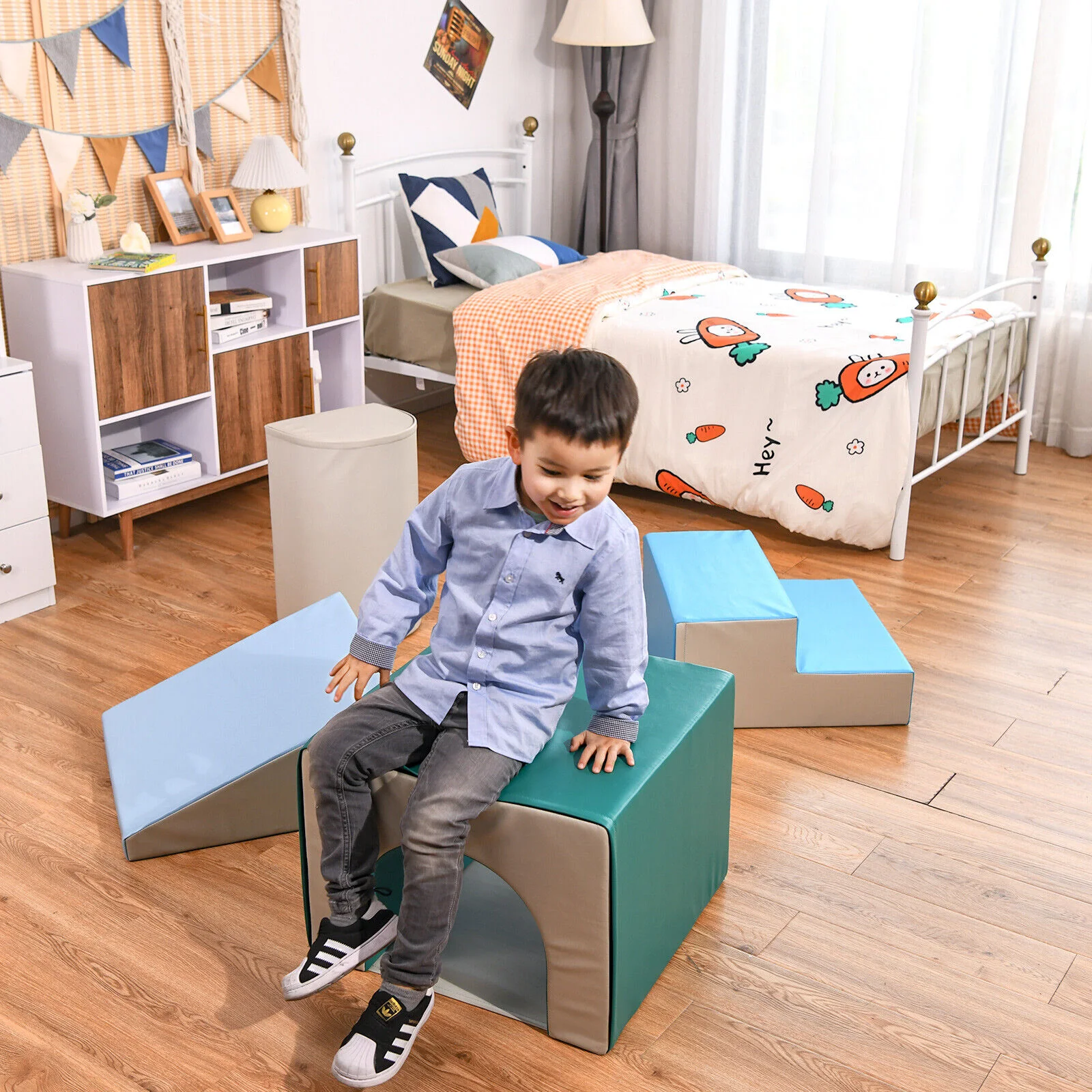 4-piece Single-Tunnel SoftZone Climb Crawl Activity Play Set Toddler Kid