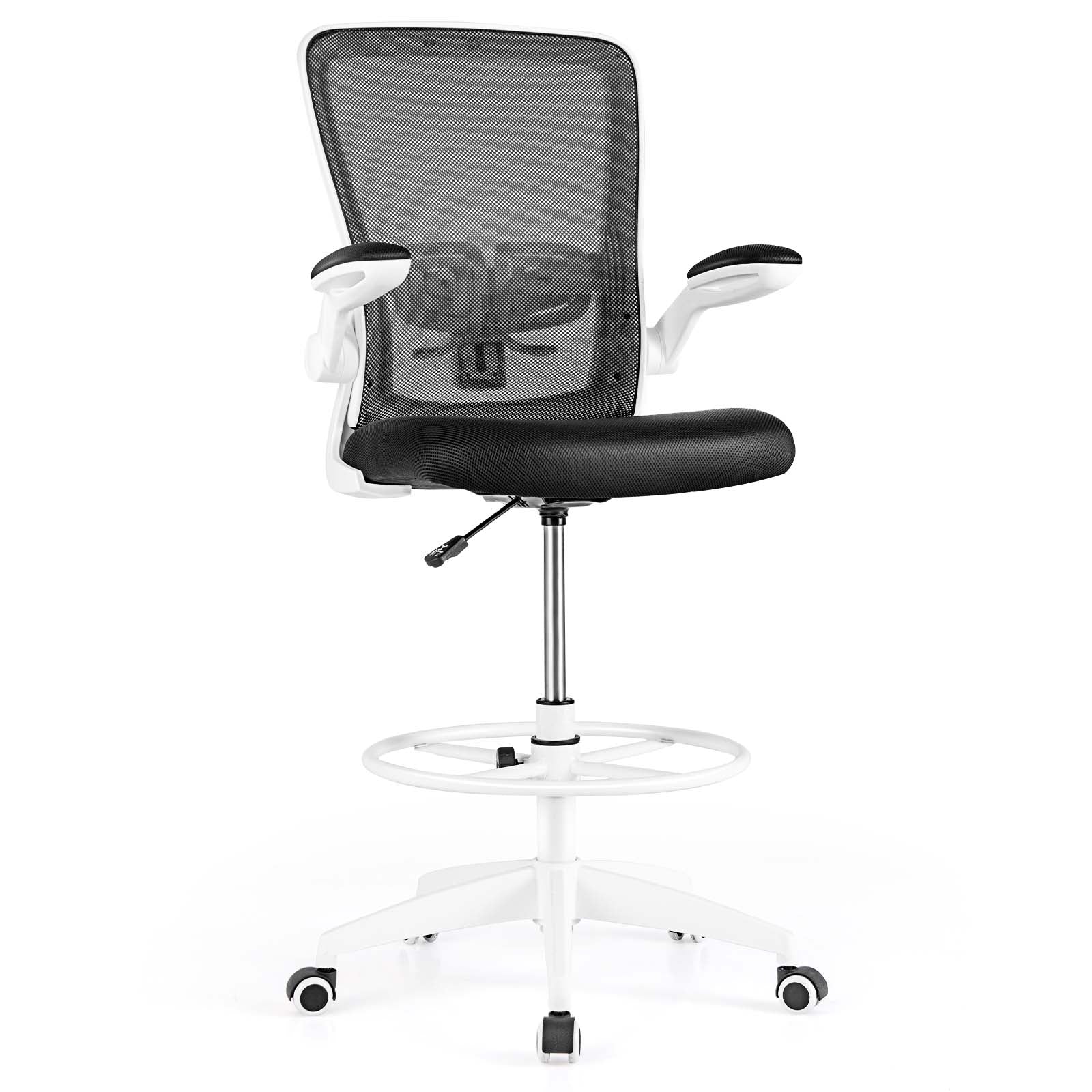 Giantex Adjustable Drafting Chair, 360?? Swivel Designed Mesh Fabric Chair, Executive Chair for Working Studying Gaming