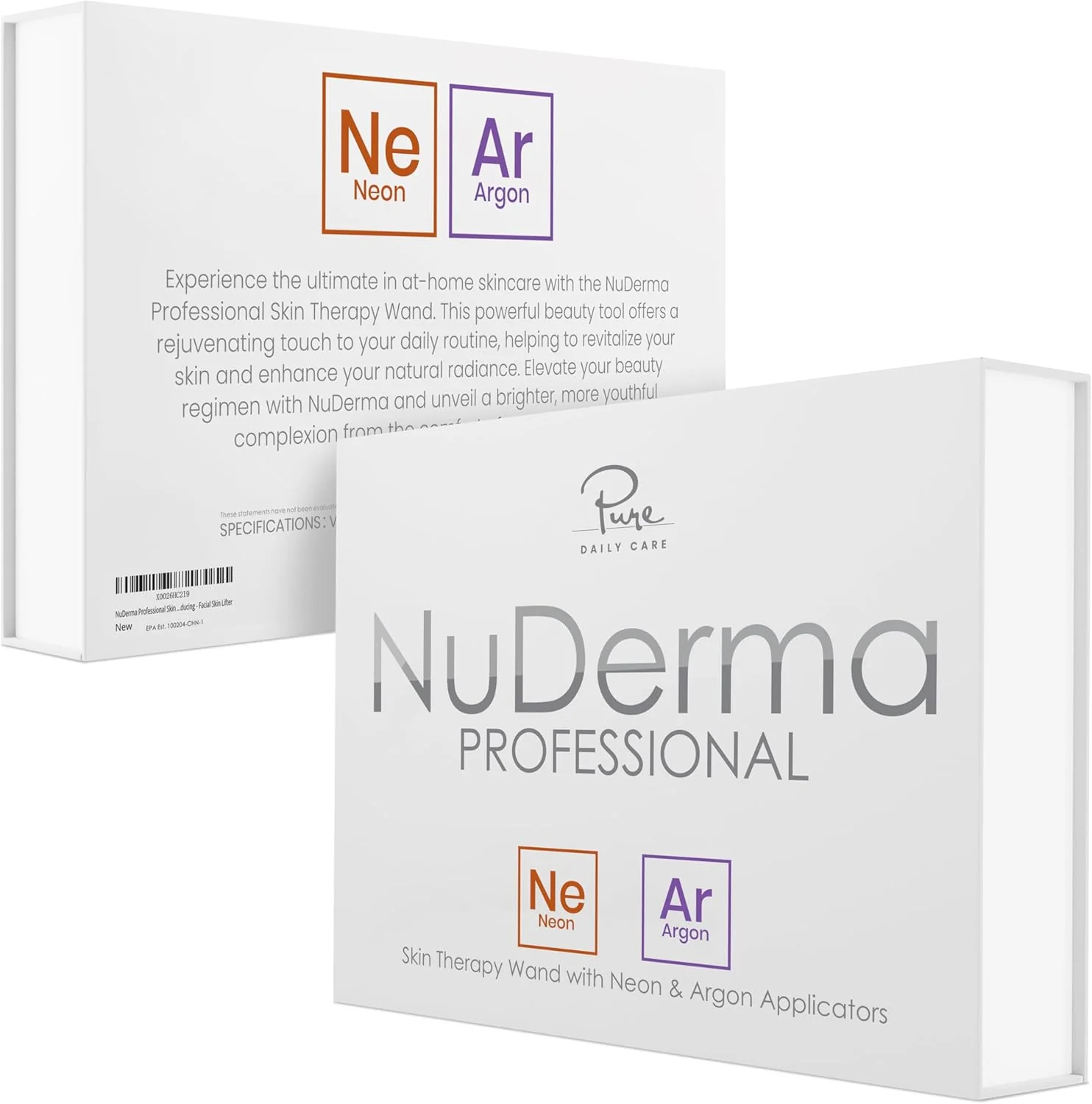 NuDerma Professional Skin Therapy Wand - Portable Skin Therapy Machine with 6 Neon & Argon Wands �C Boost Your Skin �C Clear Firm & Tighten