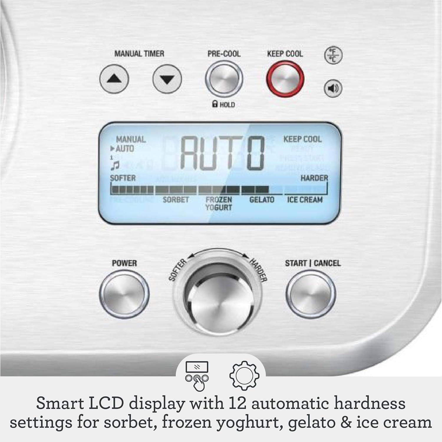 Breville the Smart Scoop Ice Cream Maker, Brushed Stainless Steel BCI600BSS