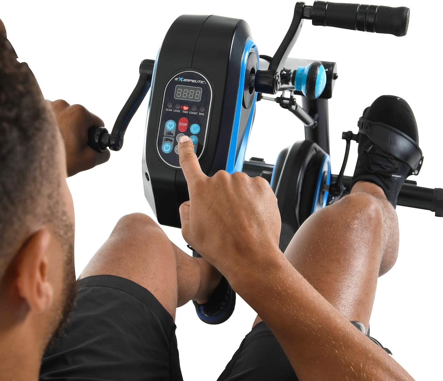 Exerpeutic 2000M Motorized Under Desk Exercise Bike �C Adjustable Electric Pedal Exerciser for Legs & Arms �C Fitness Equipment for Home & Office