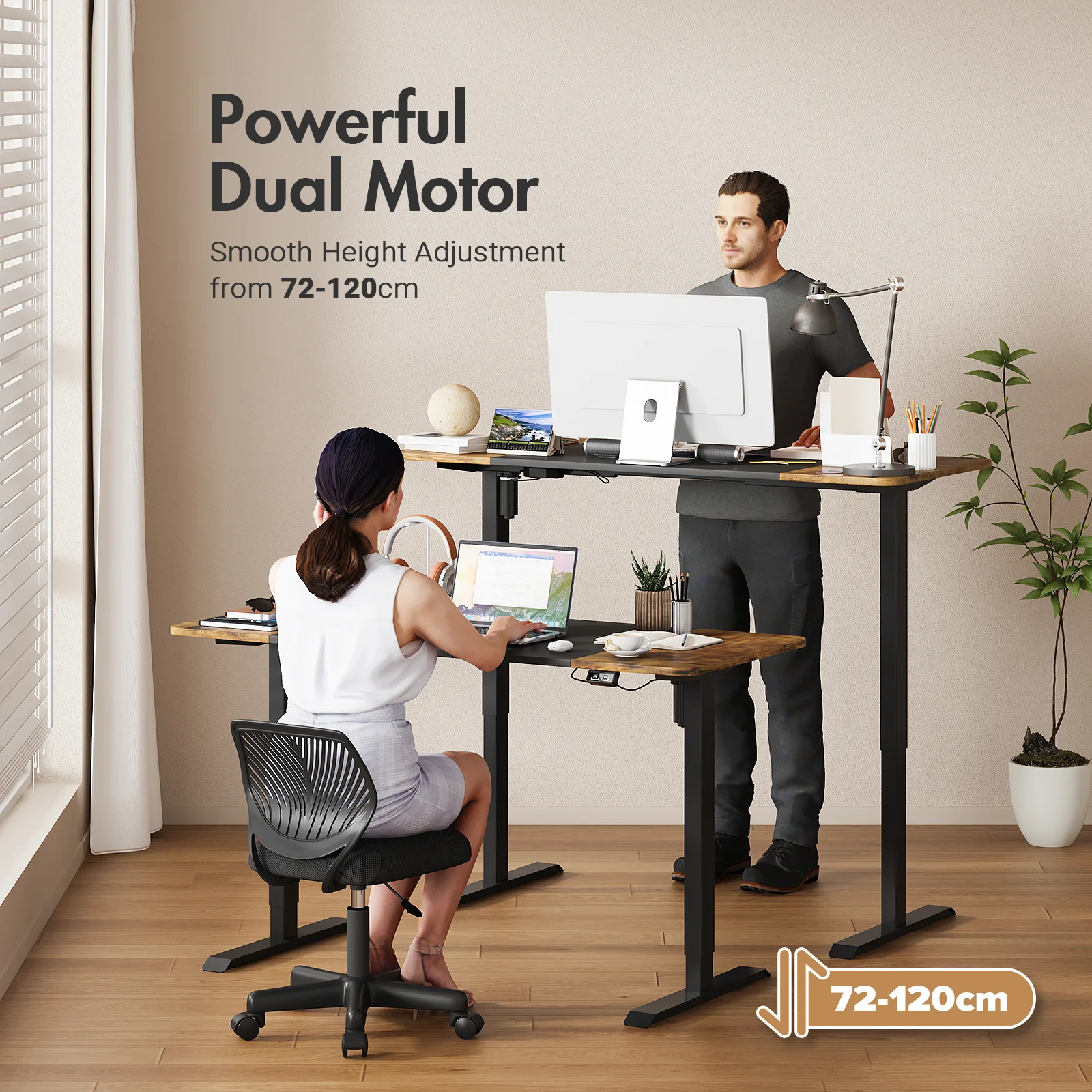 Electric Adjustable Height Standing Desk 140cm