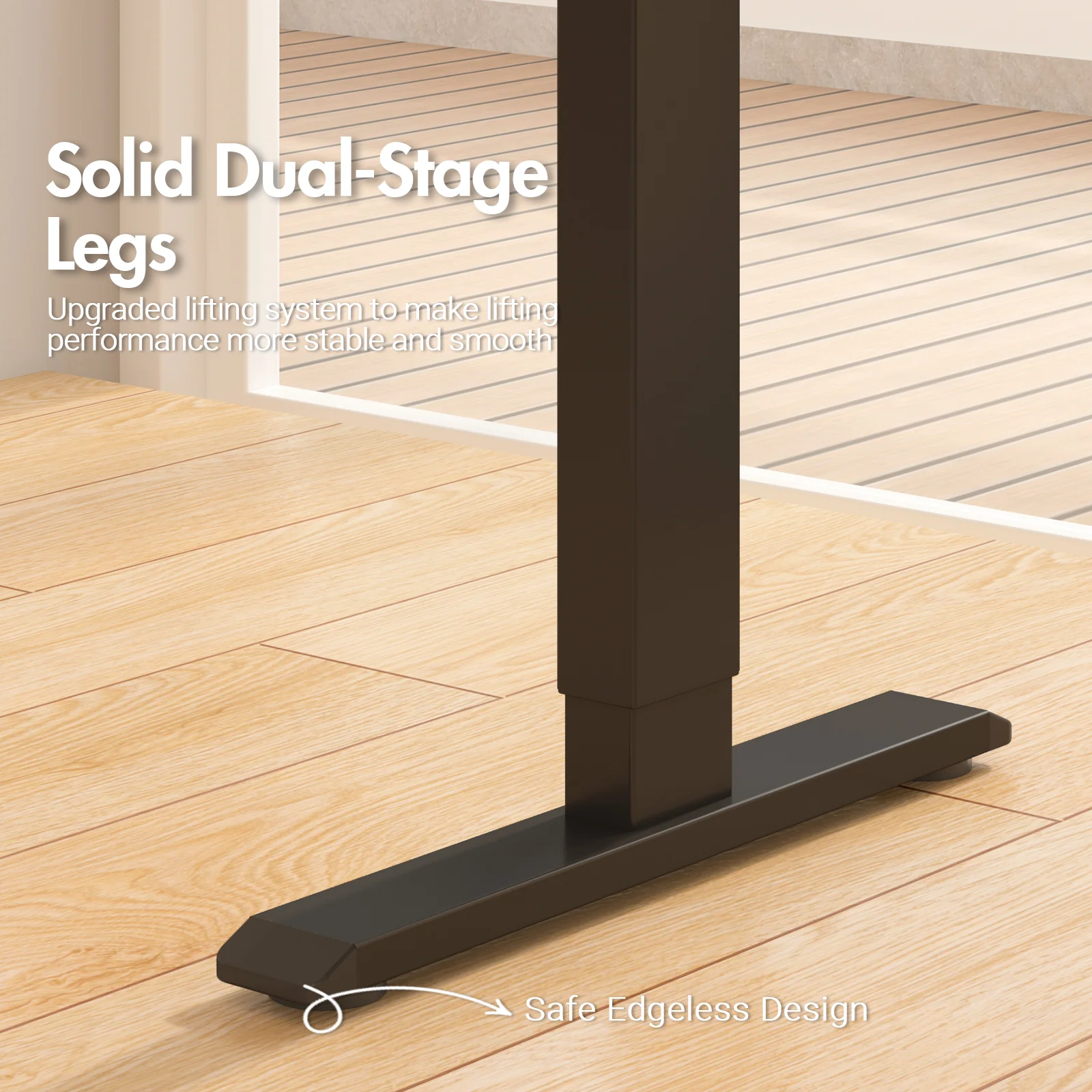 Electric Standing Desk with Monitor Stand Black