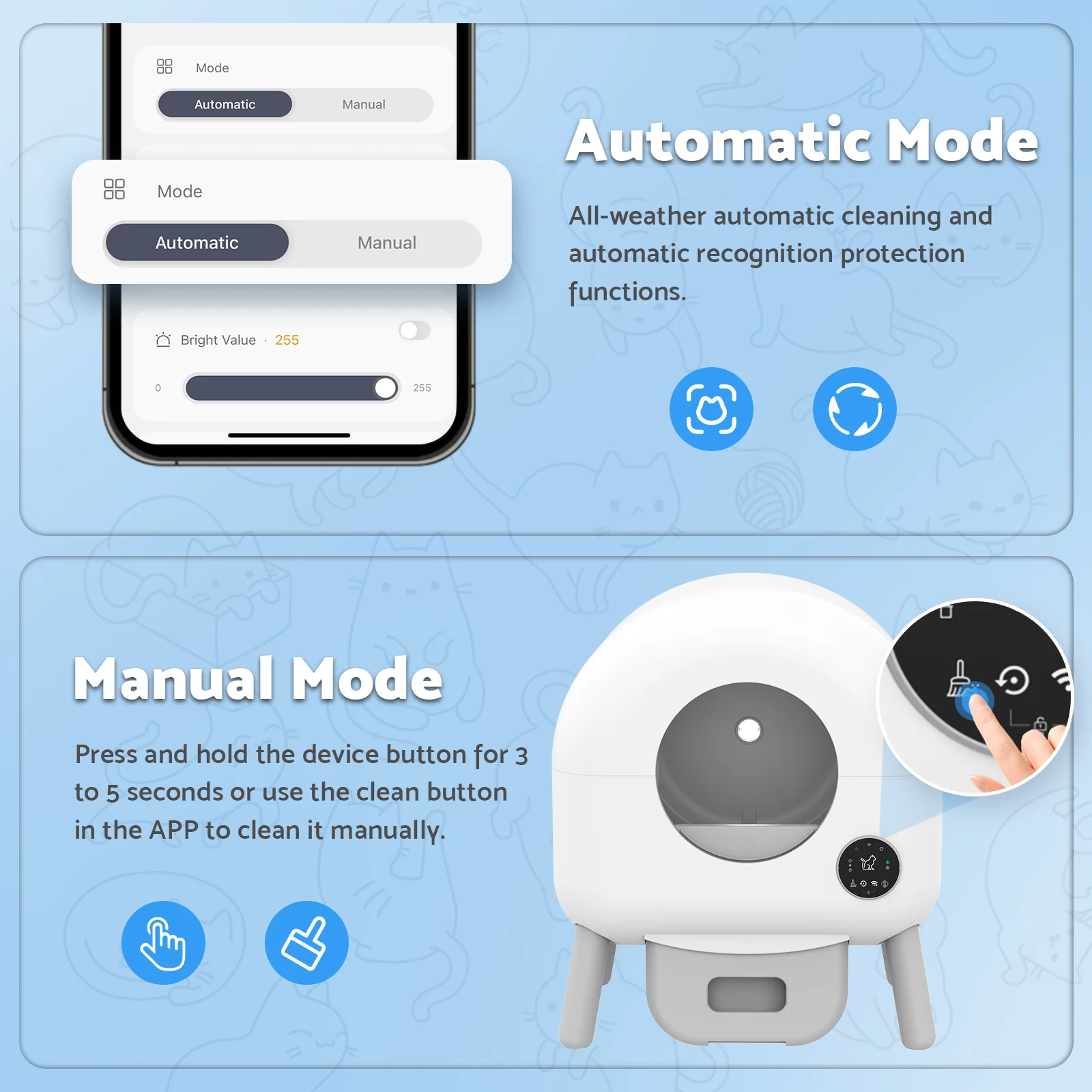 Smart Cat Litter Box Automatic Self Cleaning