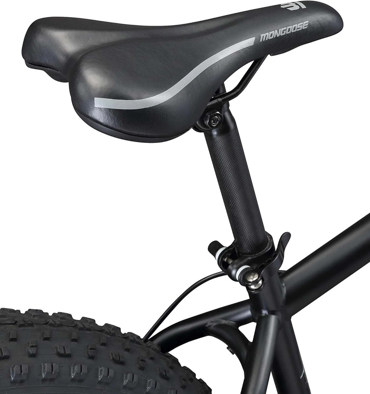 Malus Mens and Women Fat Tire Mountain Bike, 26-Inch Bicycle Wheels, 4-Inch Wide Knobby Tires, Steel Frame, 7 Speed Drivetrain, Shimano Rear Derailleur, Disc Brakes