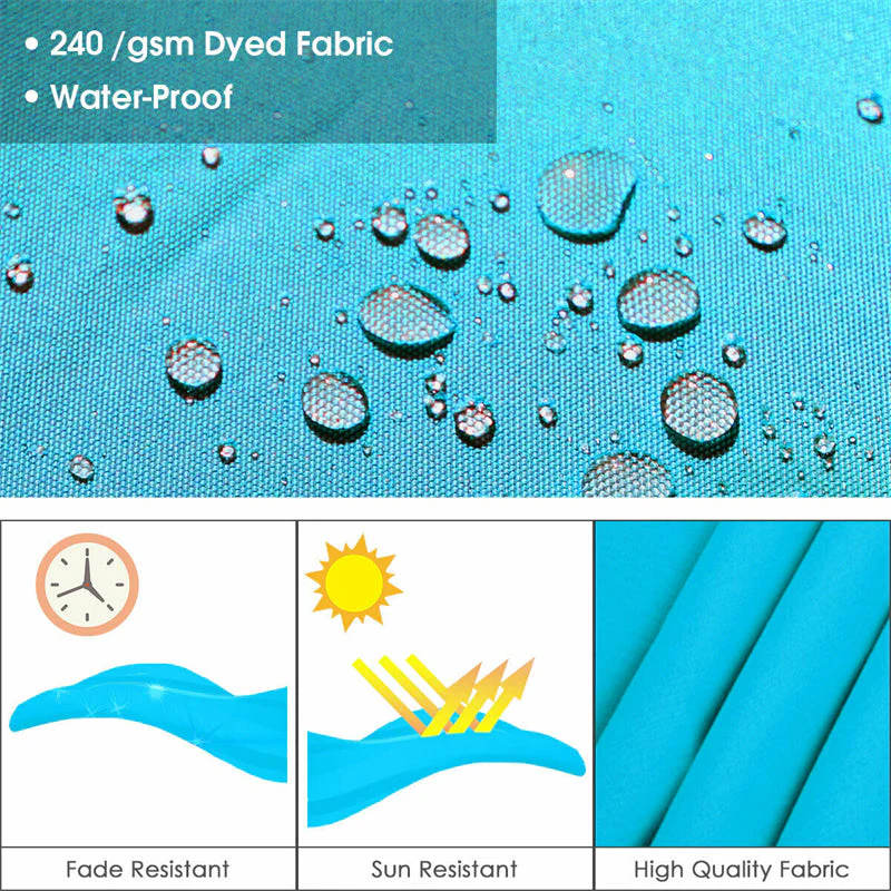 11 FT Patio Offset Cantilever Umbrella 360�� Rotation Tilt with Cross Base & Crank Handle