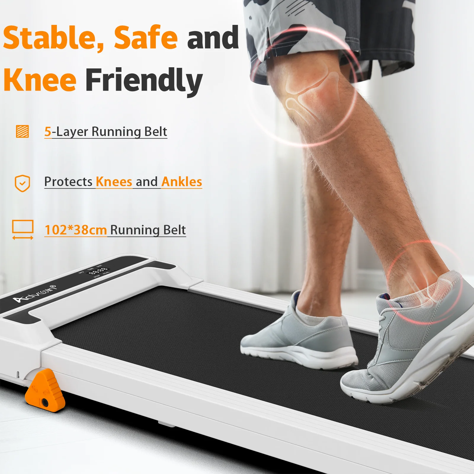 Walking Pad Manual Incline Treadmill White