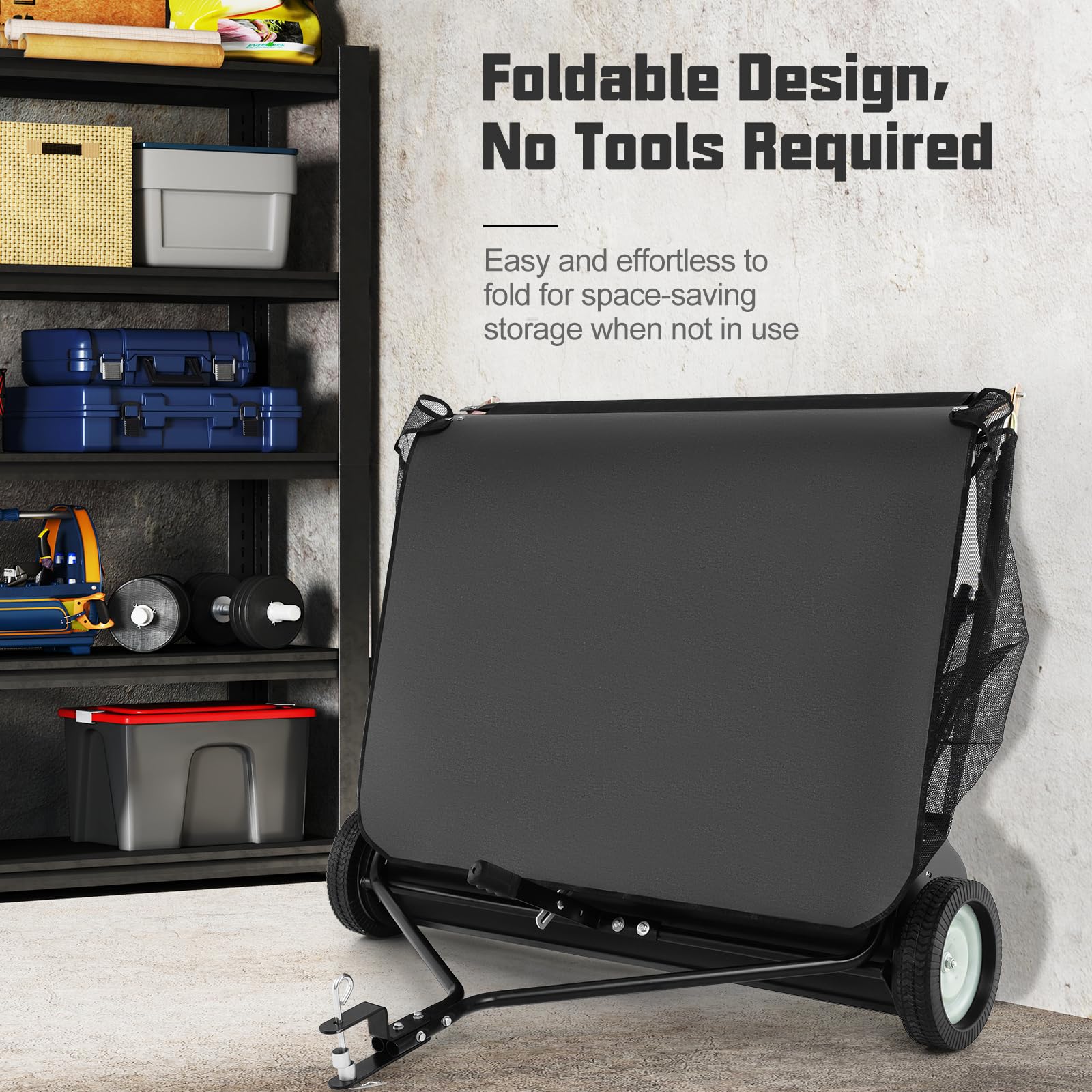 Lawn Sweeper Tow Behind with Large-Capacity Hopper Bag