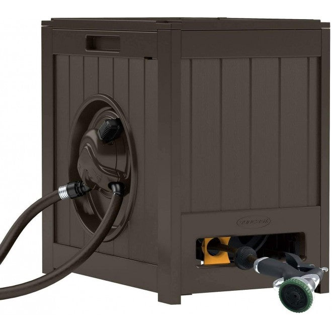 Suncast 125 Aquawinder Auto Rewind Water Powered Yard Hose Reel, Java (2 Pack)