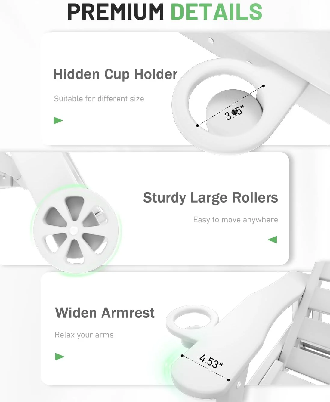 Lounge Chair Outdoor, Chaise Lounge, HDPE 6-Position Outdoor Chaise Lounge, Patio Lounge Chair with Wheels & Cup Holder for Pool Poolside Deck Backyard, Teak