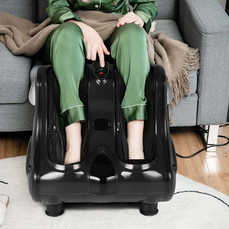 Foot Calf Leg Massager Machine with Heat, Electric Foot Massager, Shiatsu Rolling Vibration Deep Kneading Massage Therapy
