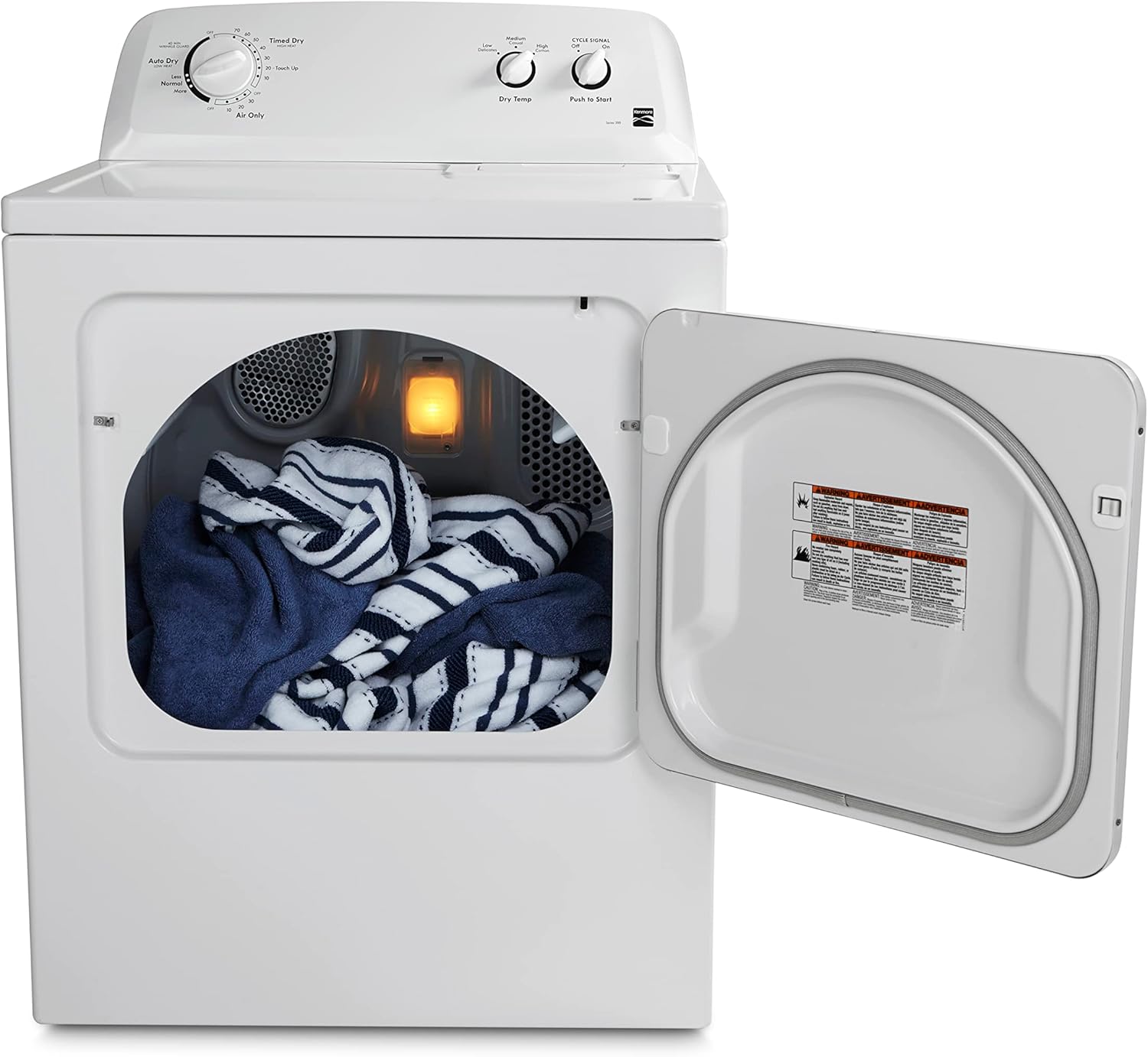 29��� Front Load Electric Dryer with Wrinkle Guard and 7.0 Cubic Ft. Total Capacity, White