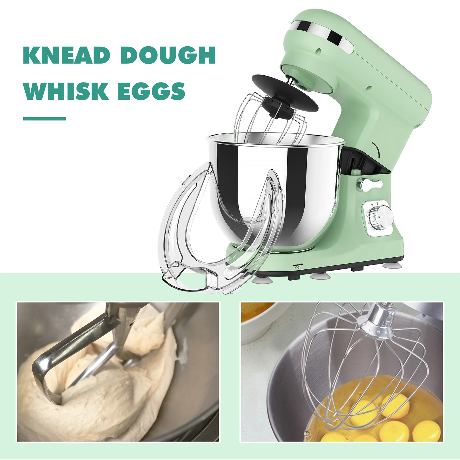 6.5L 1400W Stand Mixer 6-Speed Green