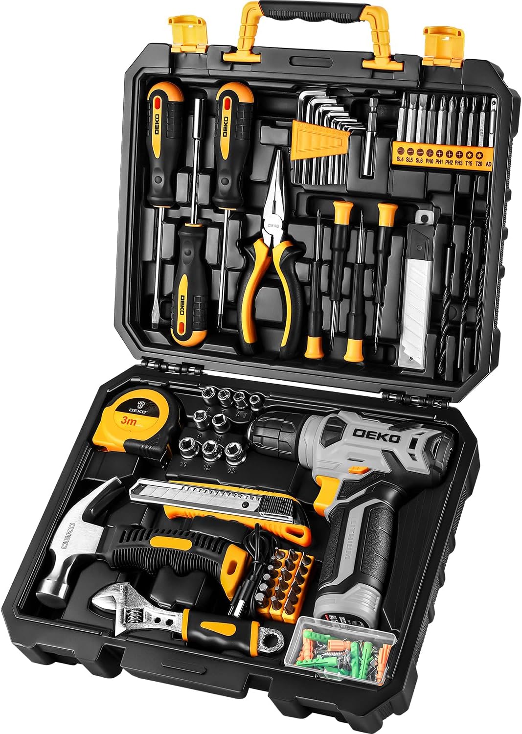 Tool Set��Tool Kit with 8V Cordless Drill,Tool Box with Drill,Hand Drill Set for Men & Women,Home Tool Kits for House Repair,Handyman,DIY 126 Piece