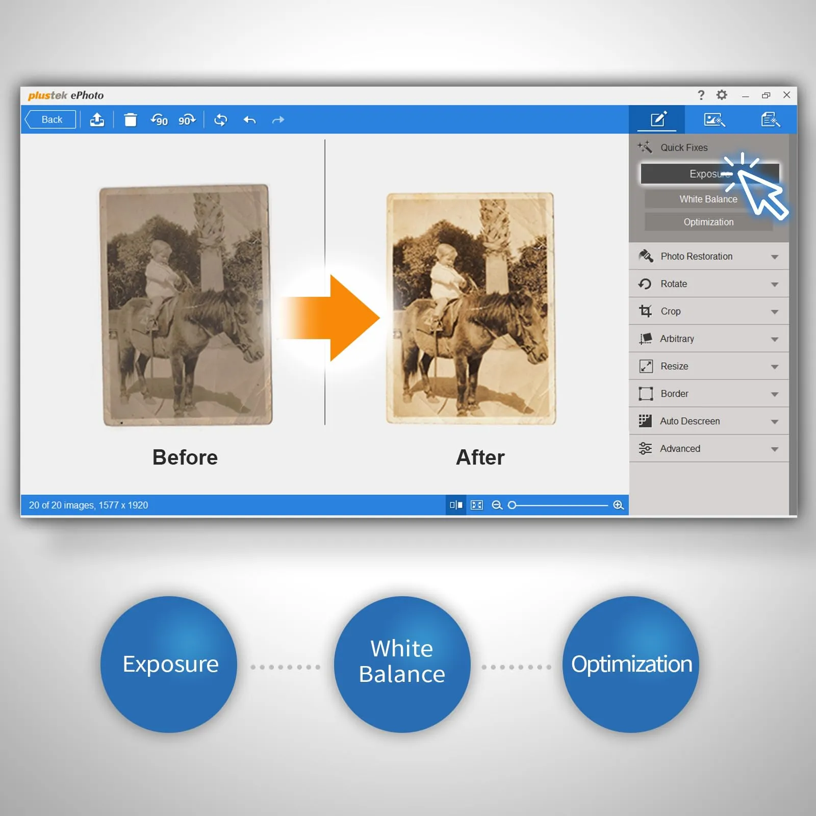 Plustek Photo Scanner, 4x6 Photo in 2sec, Auto Crop and Deskew CCD Sensor