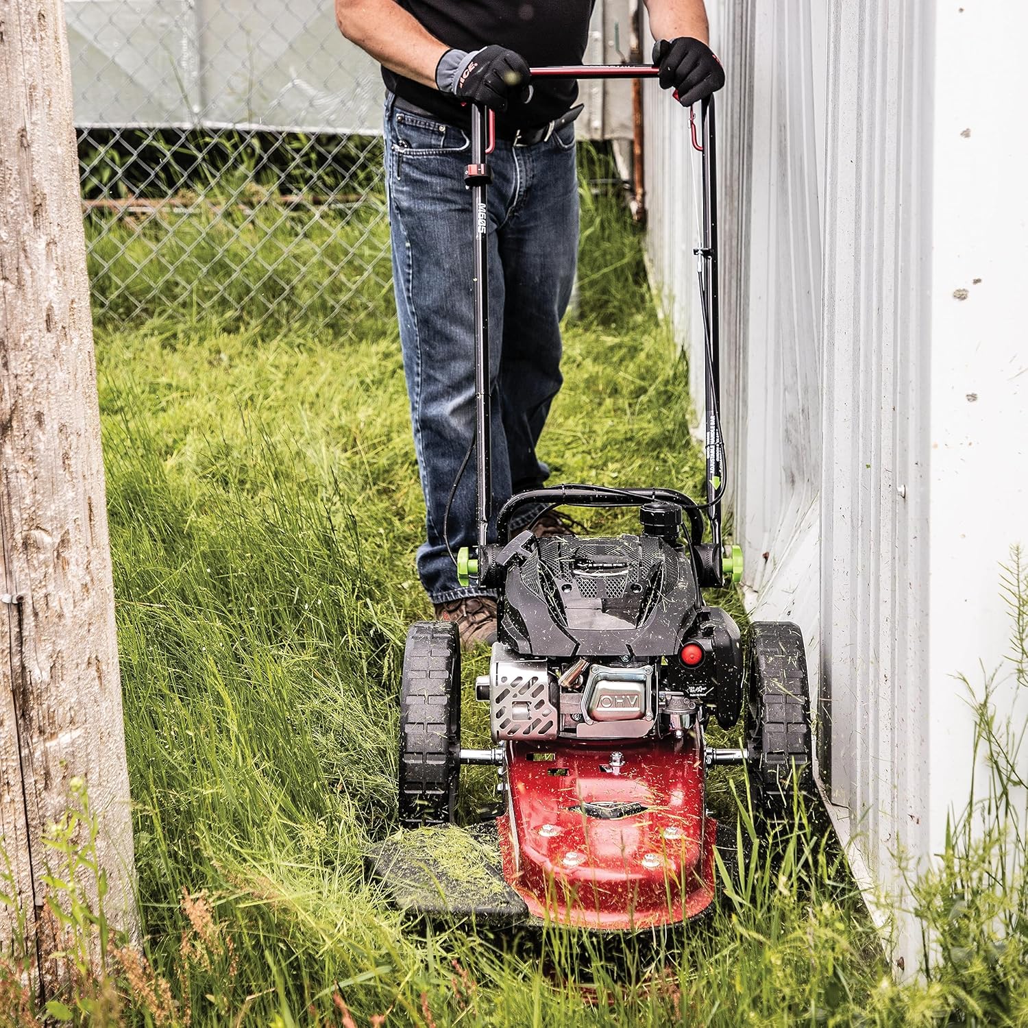 Walk Behind String Mower With 160cc Viper 4-Cycle Engine, 22 ?Cutting Diameter, 14 ?Never-Go-Flat Wheels, Easy Assembly, Adjustable Handlebar, Model # 40314