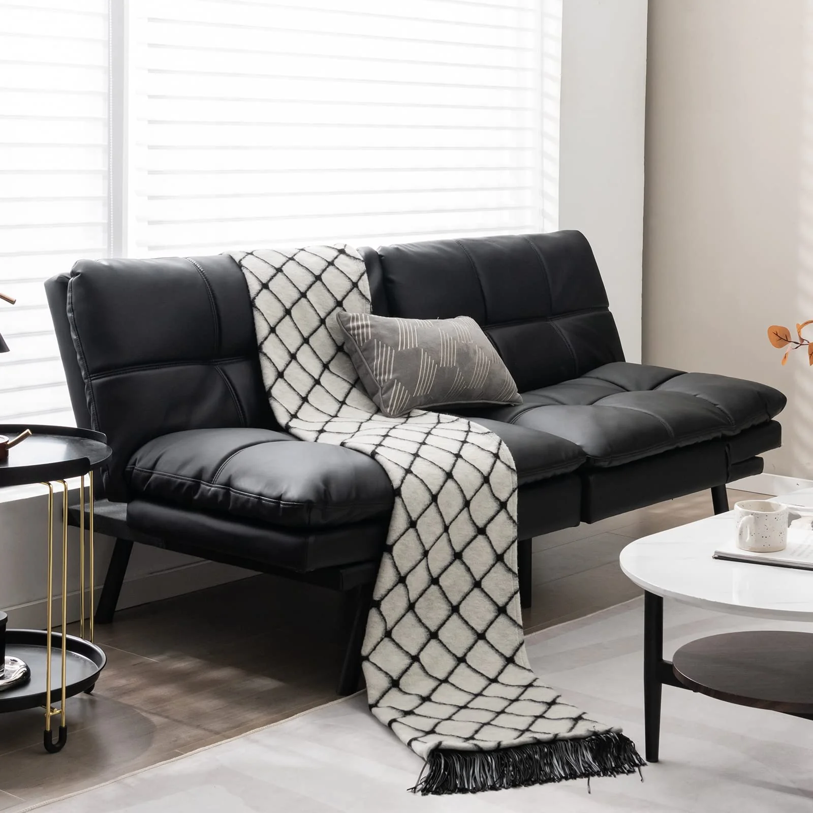 Giantex Convertible Sofa Bed, Memory Foam Futon Couch Bed