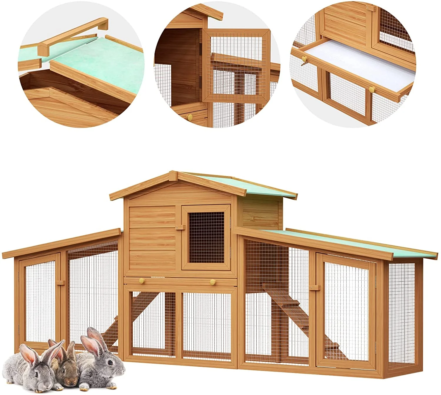 Rabbit Hutch Chicken Coop 2 Level