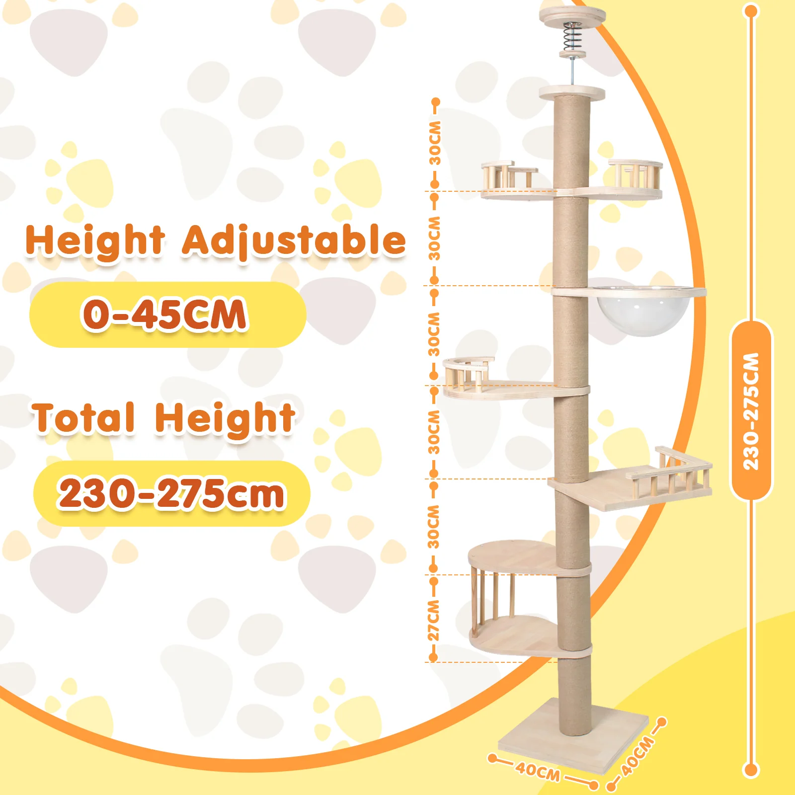 Adjustable Height Cat Scratching Post(Pre_Order)