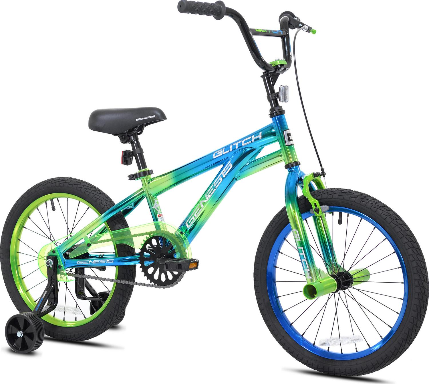 Genesis 18 Glitch Boy’s BMX Bike, Blue/Green