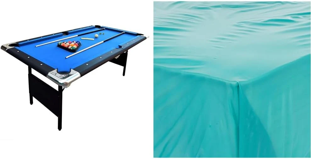 Fairmont 6 Ft Portable Pool Table, Adults Folding Billiards Tables for Game Room with Easy Foldable Storage, Includes Full Set of Billiard Balls, Cues, Chalk & Brush