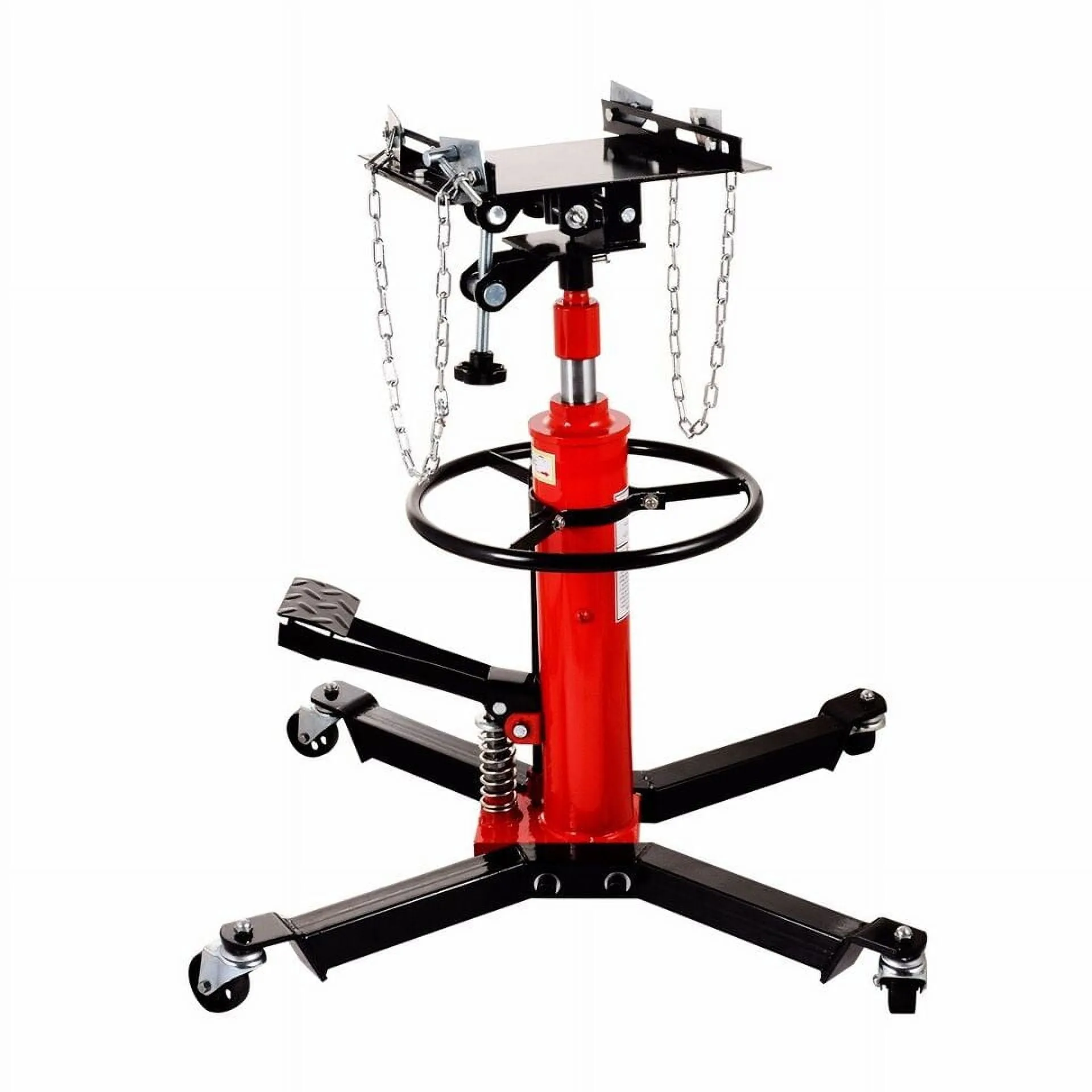 Hydraulic Car Transmission Jack Vertical Lift,1660 Pounds,360°Rotating Wheel Lift,Red
