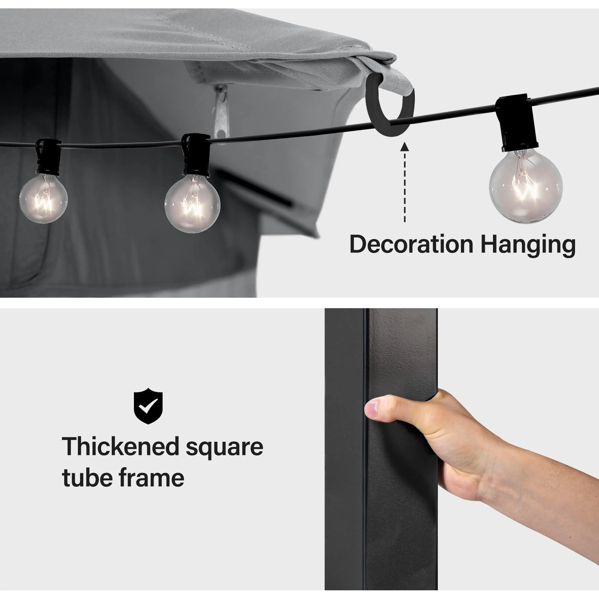 LAUSAINT HOME Outdoor Patio Gazebo 10'x13' with Expansion Bolts