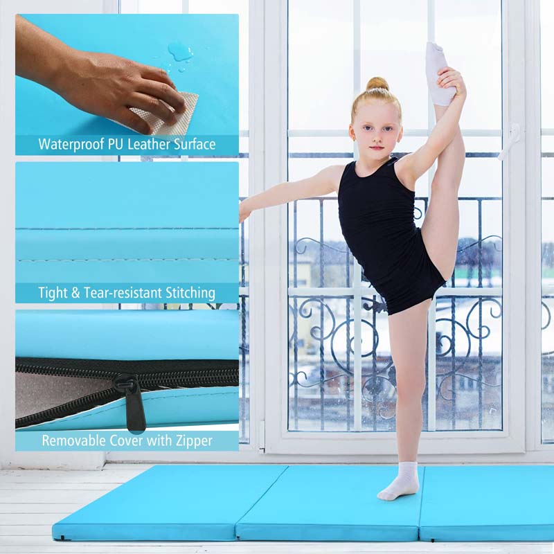 8' x 4' Anti-Tear Folding Gymnastics Mat for Yoga Fitness, 2