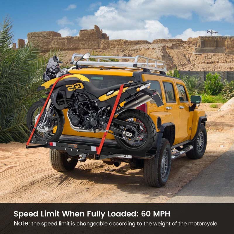 600LBS Motorcycle Hitch Carrier Fit Up to 7.5