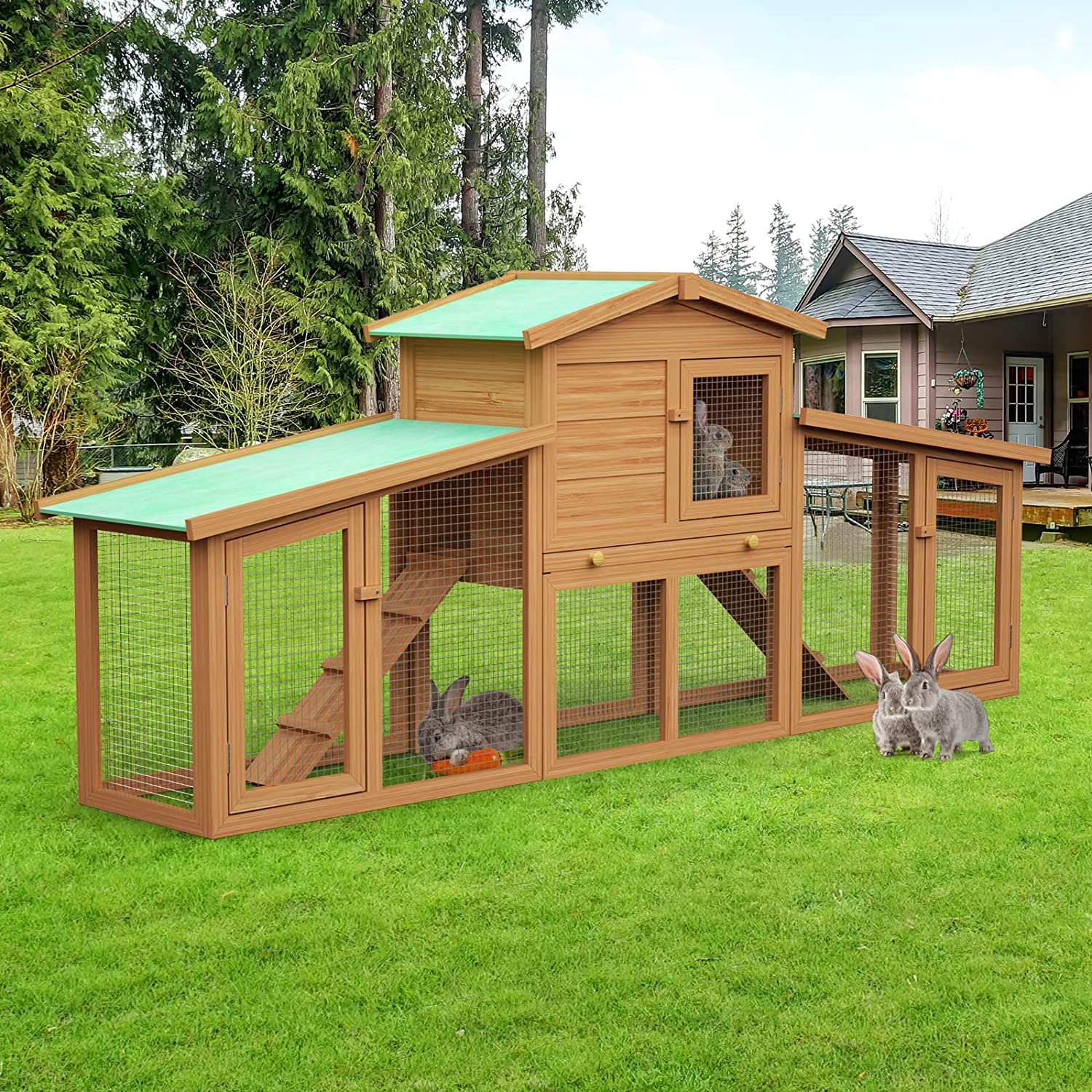 Rabbit Hutch Chicken Coop 2 Level