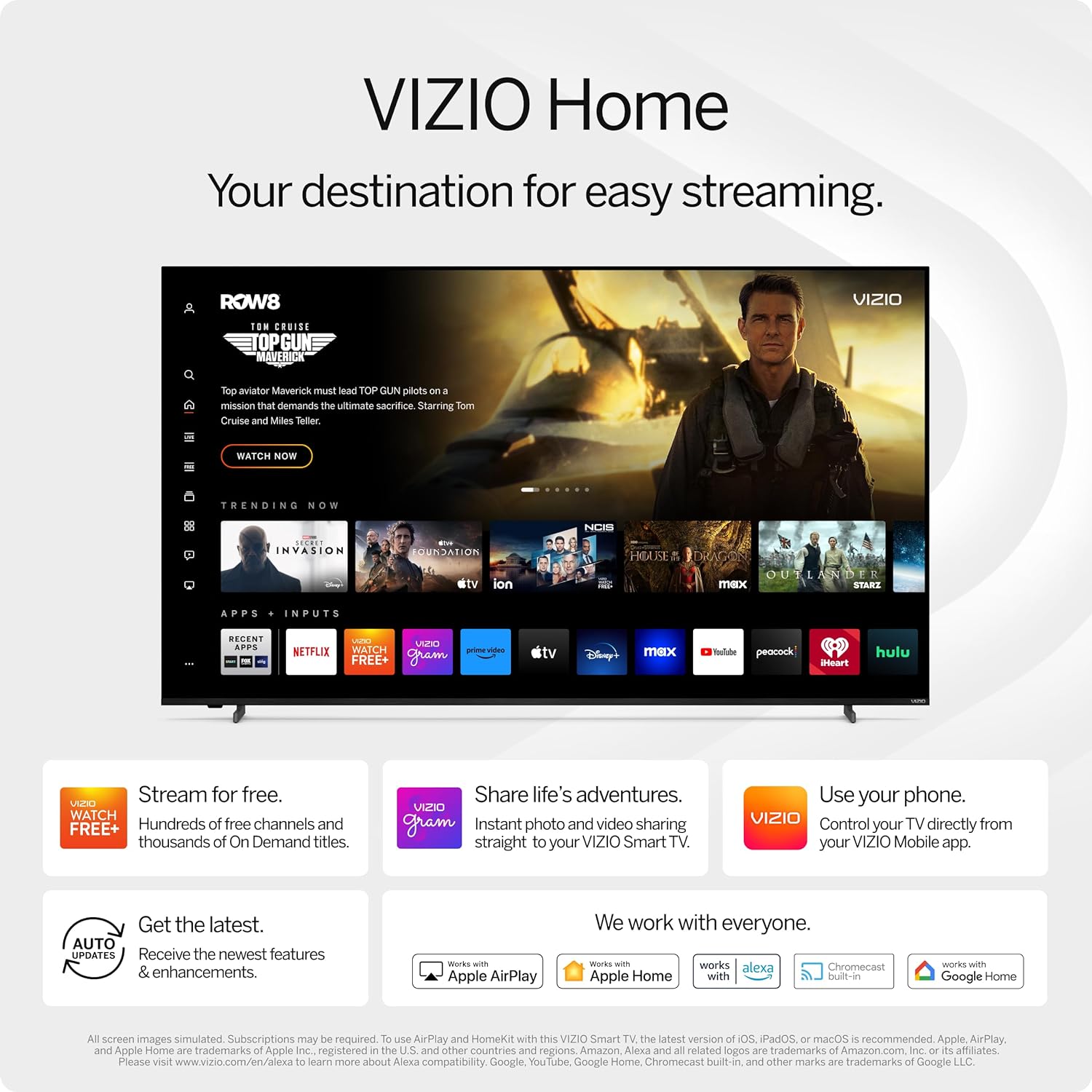 VIZIO 50′�?4K Resolution HDR Smart TV, Dolby Vision HDR/HDR10+, WiFi 6 �?(Renewed)