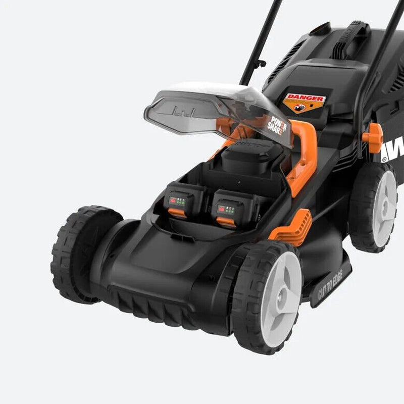 Worx 40V Cordless Lawn Mower 14 with Intellicut, Mulching, 2x20V 4.0Ah Batteries and Charger Included