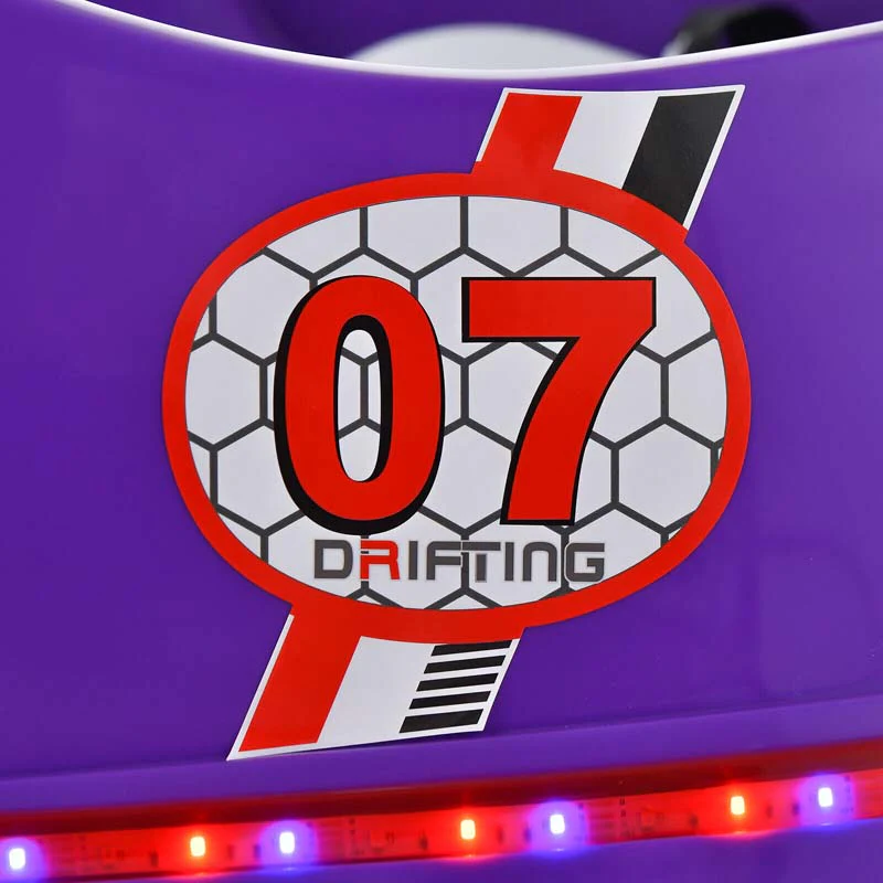 12V Toddler Bumping Car, Battery Powered Baby Ride on Bumper Car with Dual Joysticks, Flashing LED Light & 360 Degree Spin