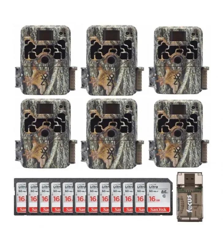 Browning Trail Cameras Dark Ops Extreme (6-Pack) w/ 16GB Cards Bundle �C Camouflage
