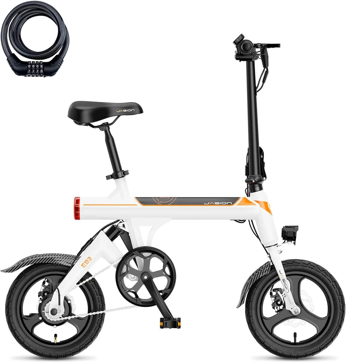 Electric Bike Adults 21mph, 500W Peak Motor, 270Wh Battery, Rear Suspension, 3 Levels Assist, 14