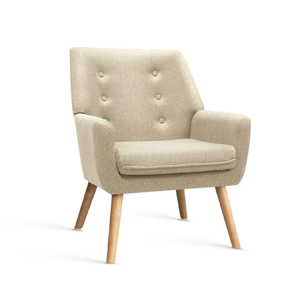 Artiss Armchair Linen Fabric Anne Beige