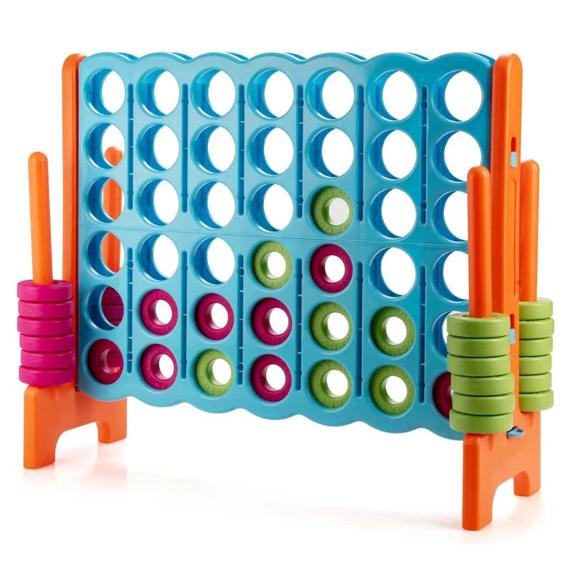 Giant 4-In-A-Row, Jumbo 4-to-Score Giant Game Set with 42 Jumbo Rings & Quick-Release Slider