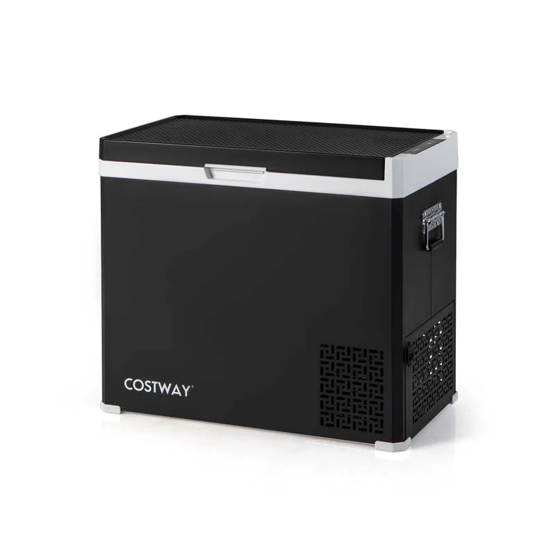 53QT Portable Car Fridge Freezer for Camping Travel, Dual-zone Electric Cooler w/-4�H~68�H Adjustable Range, 12/24V DC & 110-240V AC