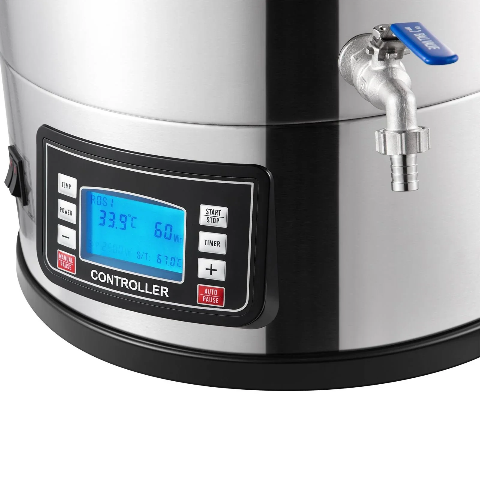 VEVOR Electric Brewing System 9.2 Gal/35 L Brewing Pot All-in-One Home Beer Brewer w/Pump - 9.6Gal