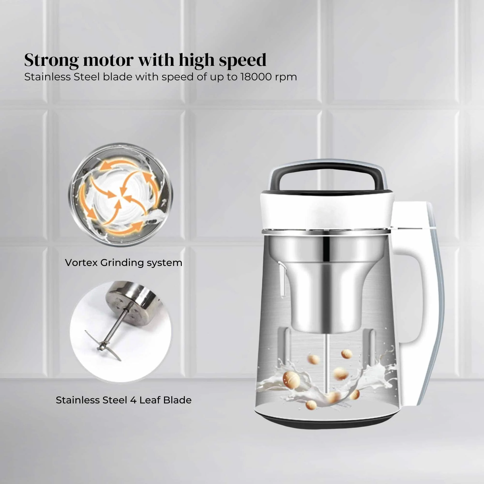 1.2L Electric Soy Bean Milk Maker Machine - Automatic Soya Almond Nut Blender