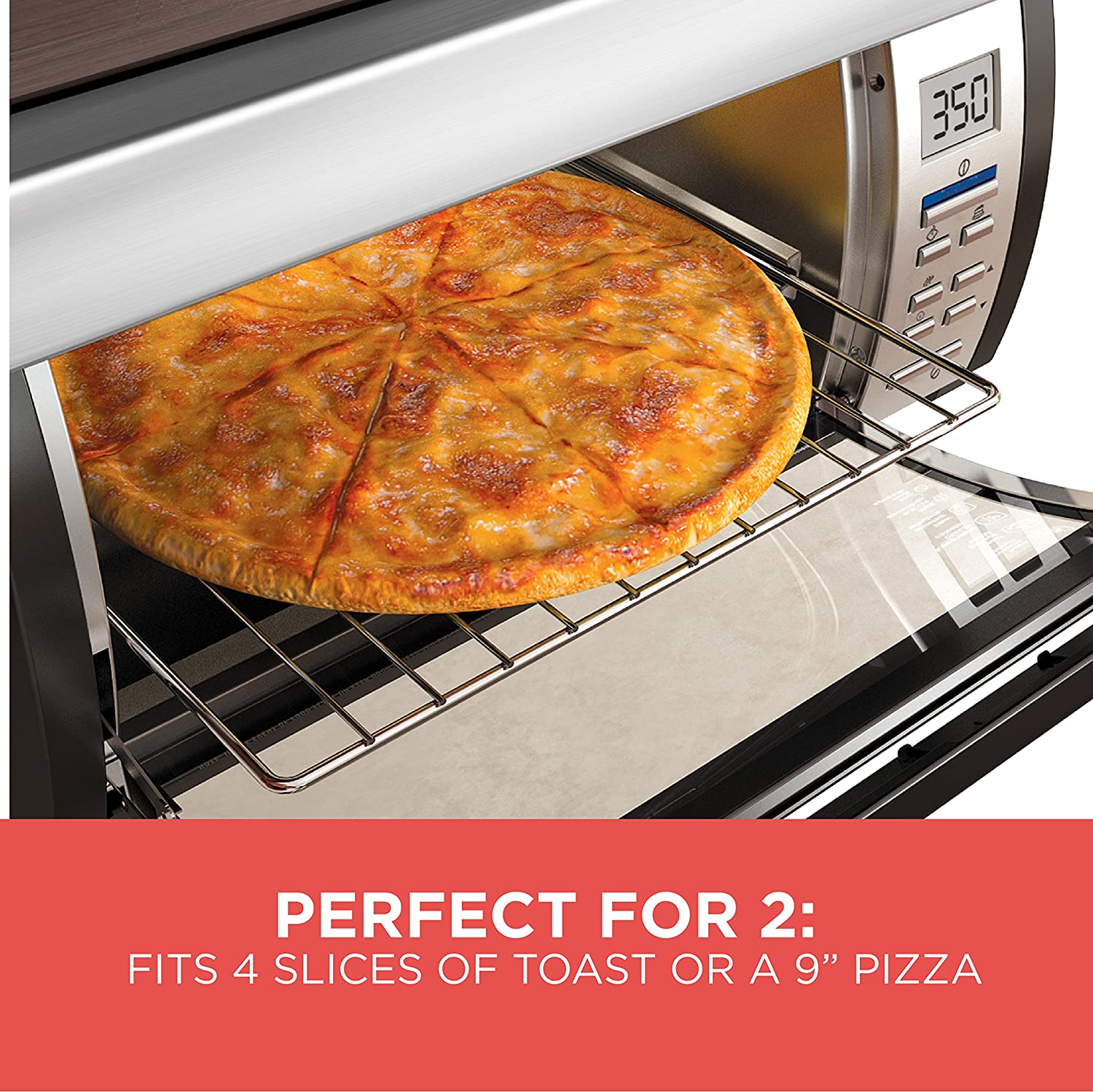 BLACK+DECKER SpaceMaker Under-Counter Toaster Oven, Digital Controls, Black/Stainless Steel, Fits 9��� Pizza, TROS1000D