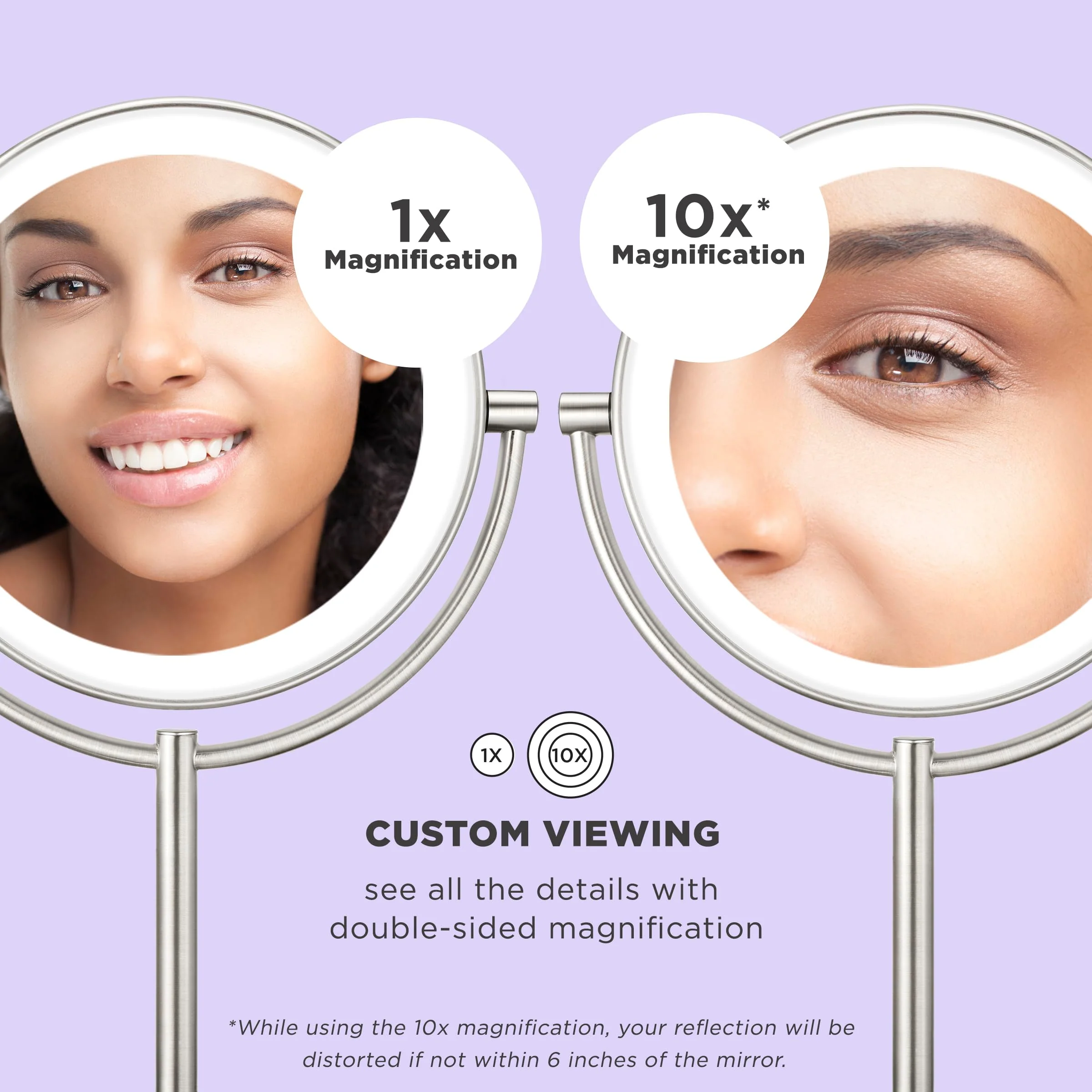 Conair Lighted Makeup Mirror, 1X/10x Magnifying Mirror